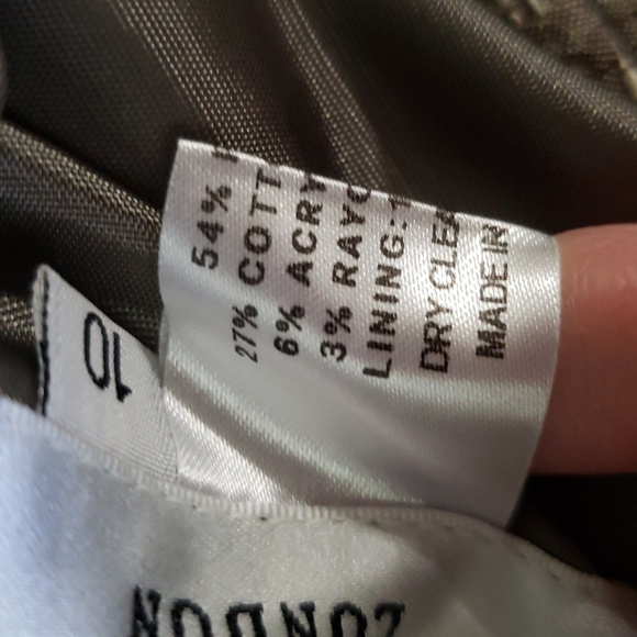 Helene Berman London Sheath Dress 10 Taupe V-Back Wedding Guest Cocktail Event - Picture 12 of 14